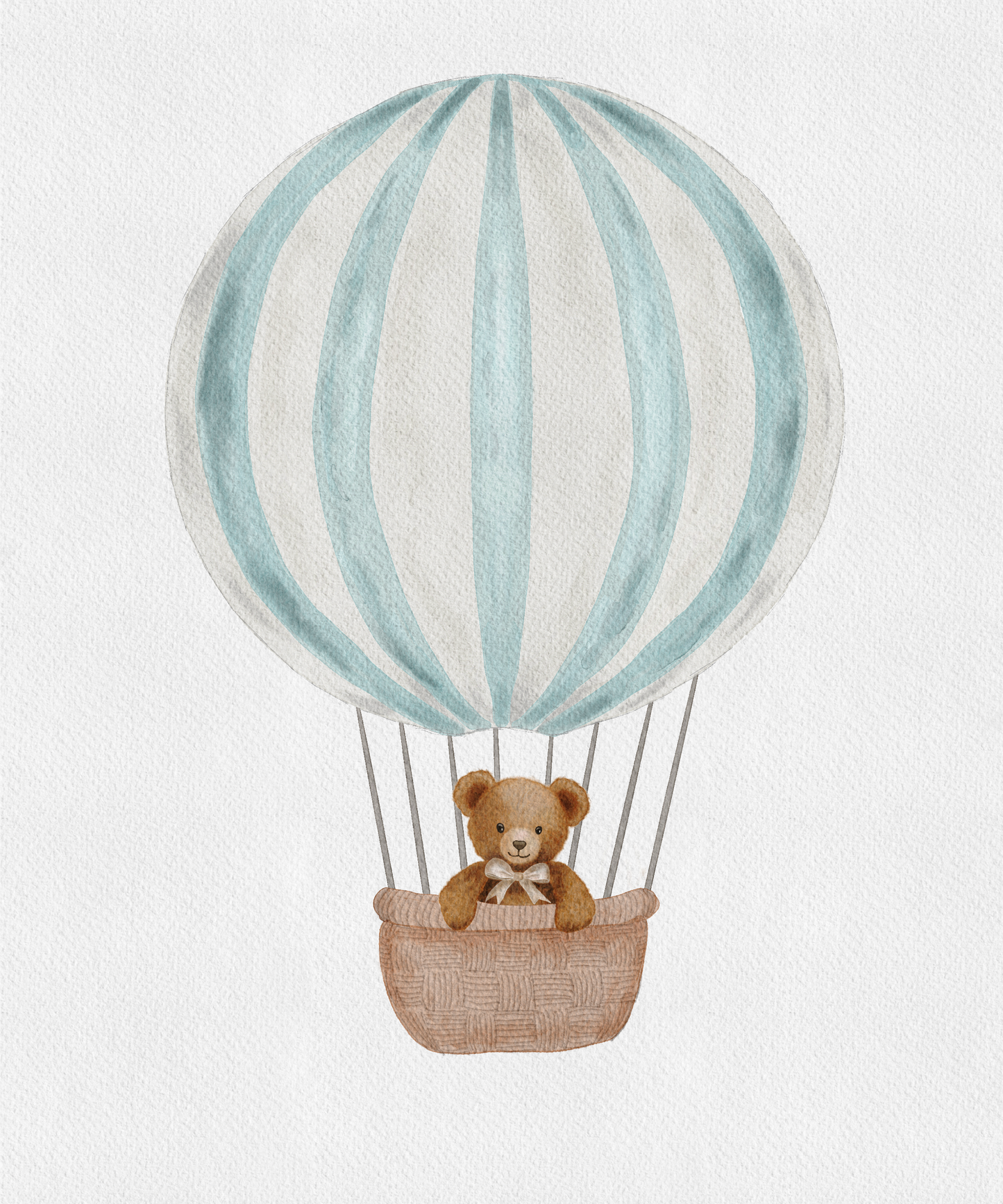 Hot Air Balloon Bear Print - Blue