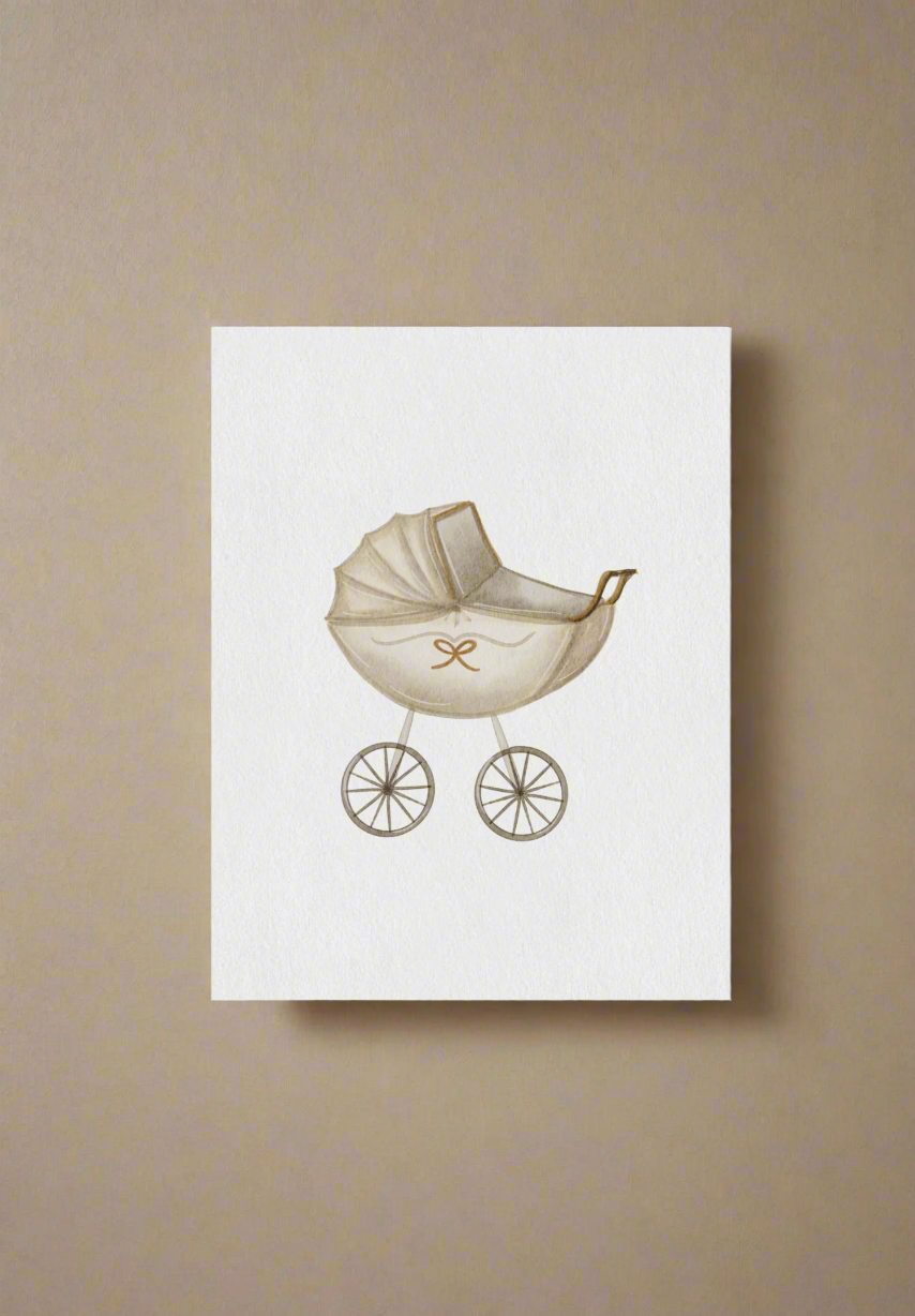 Vintage pram card