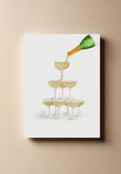Champagne tower card