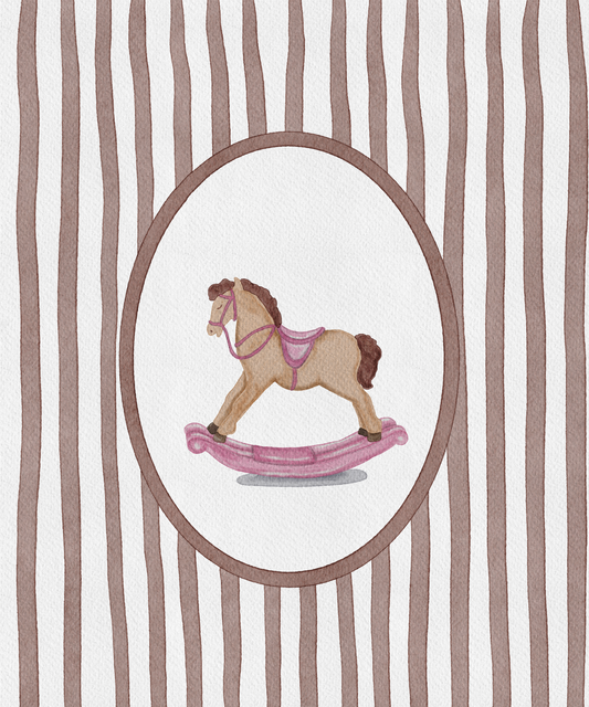 Rocking Horse Print - Pink