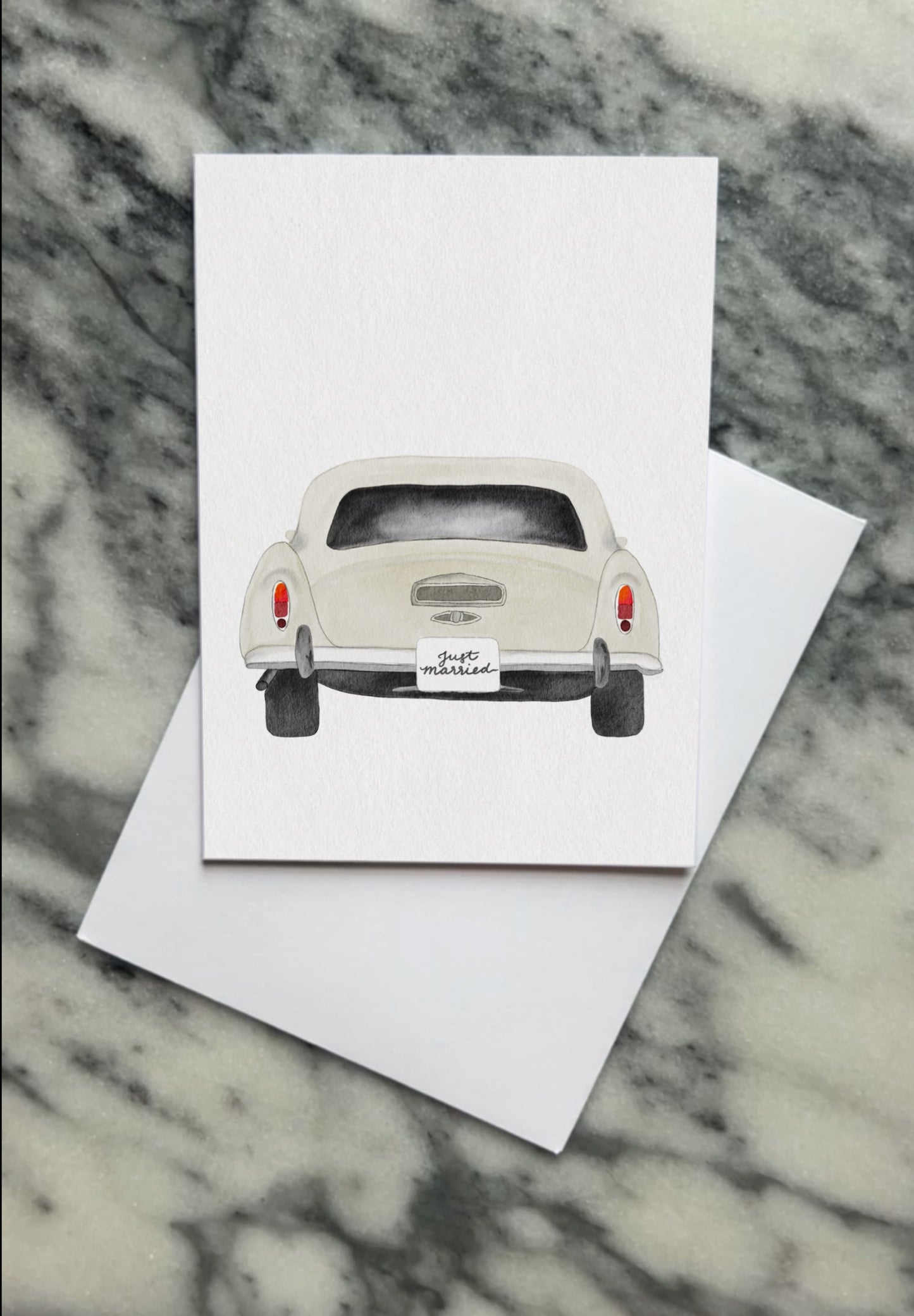 Just married car card