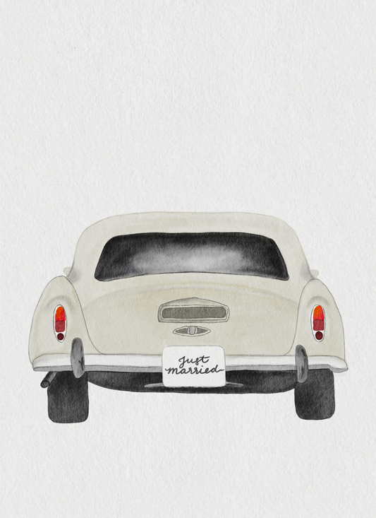 Just married car card