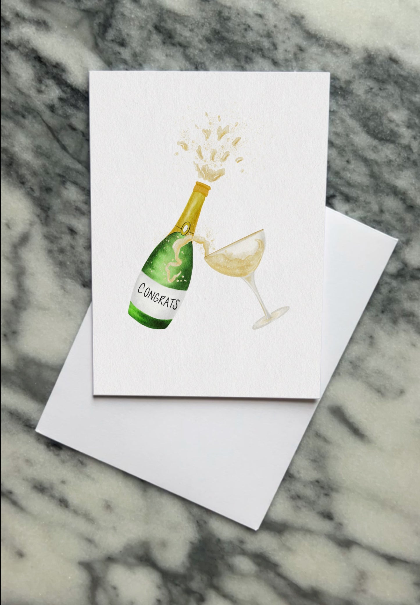 Champagne and glass card