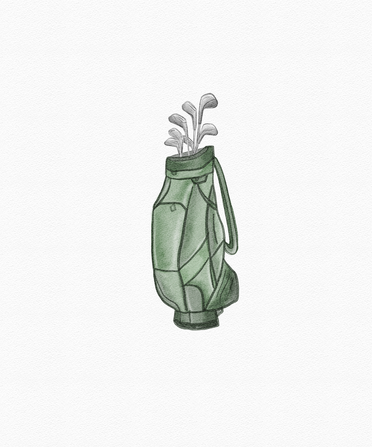 Golf Bag and Clubs Print