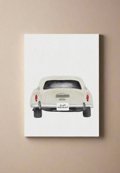 Just married car card