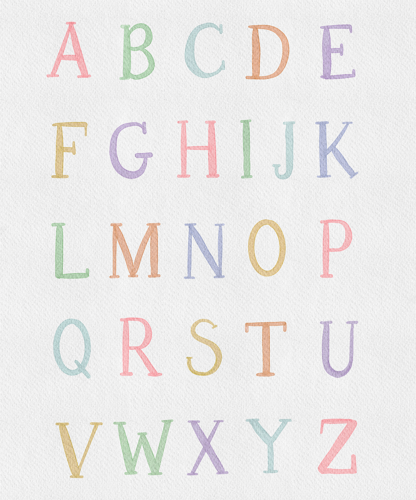 Multicolor Alphabet Print