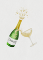 Champagne and glass card