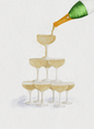Champagne tower card