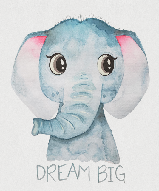 Dream Big Elephant Print